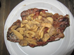 Steak with mushrooms